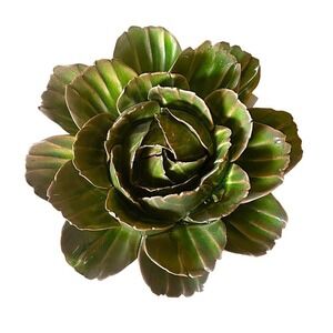 Chive Avocado‎ Green Ceramic Peony Flower Wall Art 5.5 Handmade Wall Decor